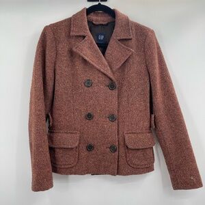 GAP Wool Blend vintage Y2k wool Peacoat Jacket Rust Colored size 6
